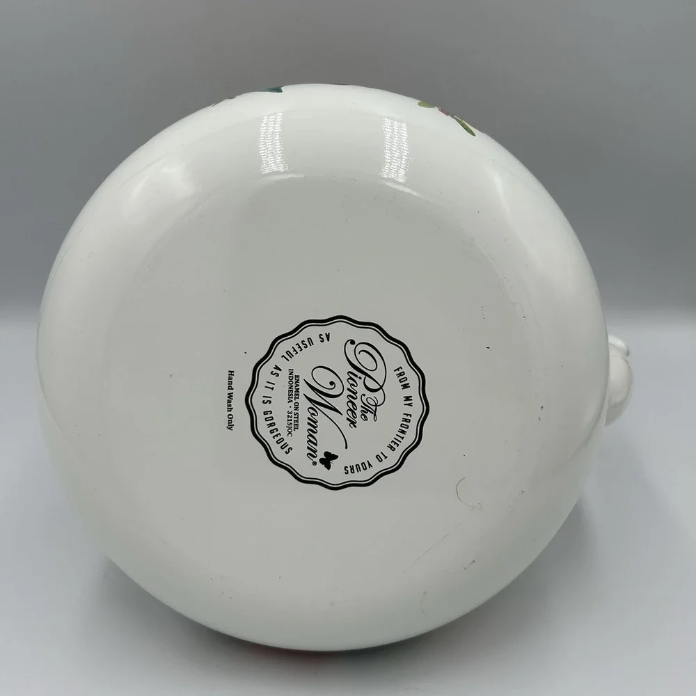 The‎ Pioneer Woman Cheerful Rose Pattern Enamel on Steel Tea Kettle Pot